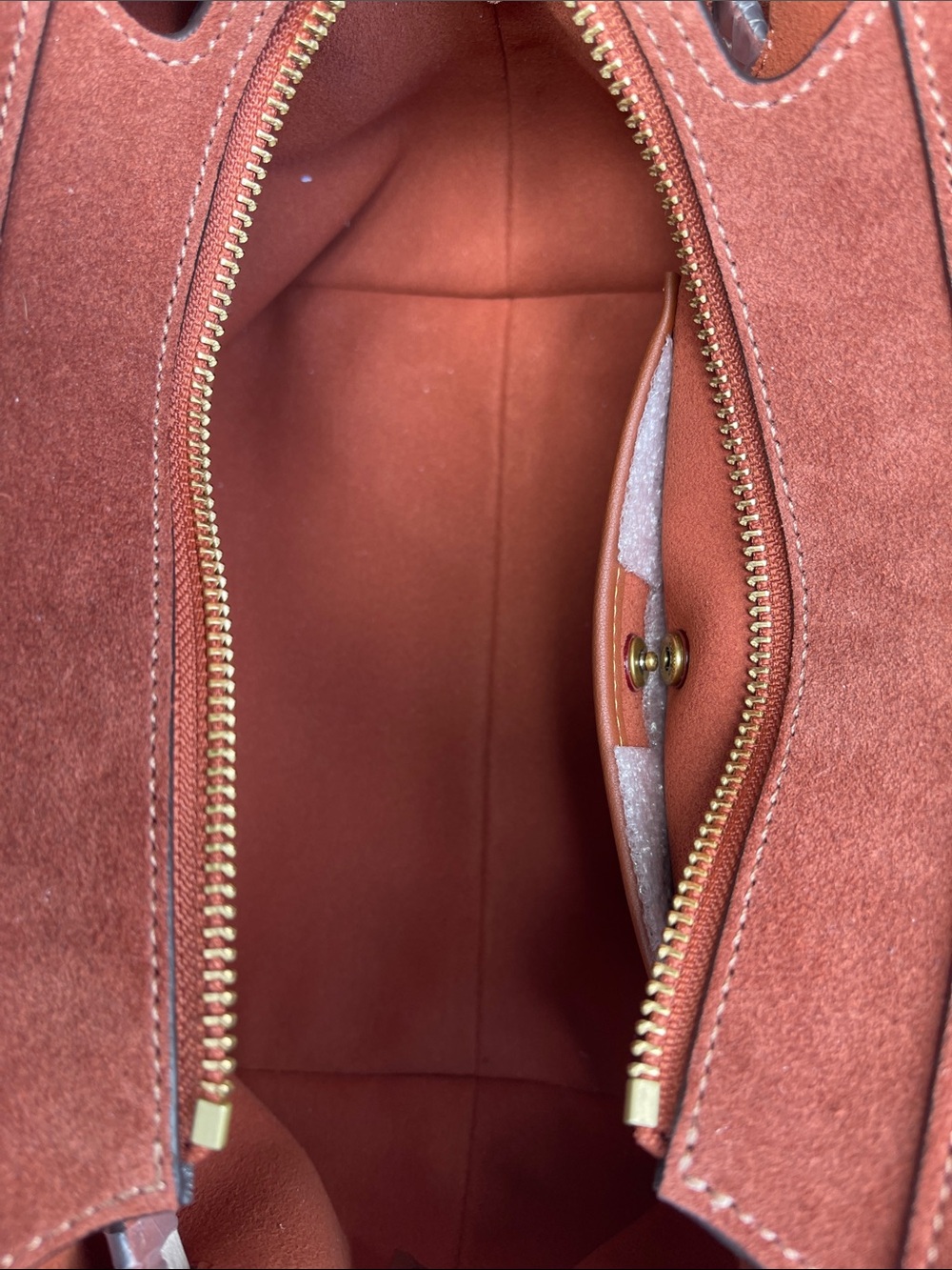 Coach Suede Satchel in Rust Orange - Picture 6 of 11
